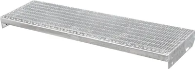 Produktbild von RESKRAT Treppenstufe Metall, 1000x270mm, verzinkter Gitterrost 33x11mm, für Innen- & Außentreppen, bis 50 Jahre, 150 kg Traglast