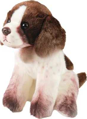 Produktbild von Kuscheltier Jagdhund sitzend braun/weiß 24 cm Plüschhund