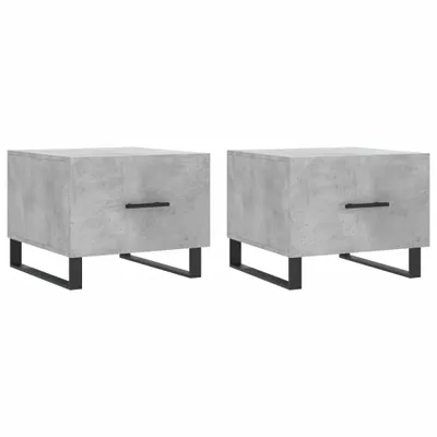 Immagine prodotto di vidaXL Tavolini da salotto, 2 pezzi, grigio cemento, 50x50x40 cm, materiale composito