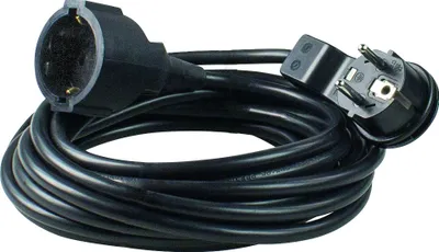 Produktbild von as-Schwabe PVC Schuko-Verlängerungskabel 10m Flachstecker 230V 16A Schwarz IP20
