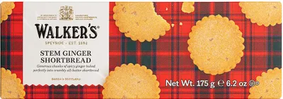 Zdjęcie produktu dla Walkers Shortbread Stem Ginger z kawałkami kandyzowanego imbiru