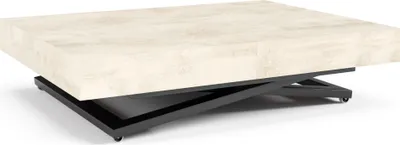 Produktbild von FURNLUX Couchtisch Sanna U Weiss 80cm / Hauptfarbe: Weiß / Abmessungen: 80 x 80 x 200 cm