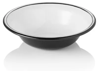Produktbild von 12x Schale GRACE, Ø 16,5 cm, 450 ml, Emaille, weiß schwarz