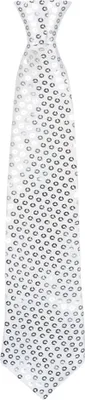 Produktbild von Krawatte "Spangles" mit Pailletten - 40 cm | Silber