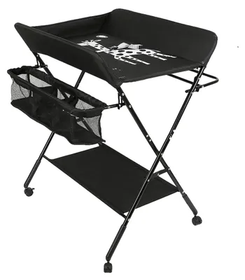 Image de Table à langer pour bébés, conception durable, matériaux écologiques, noir