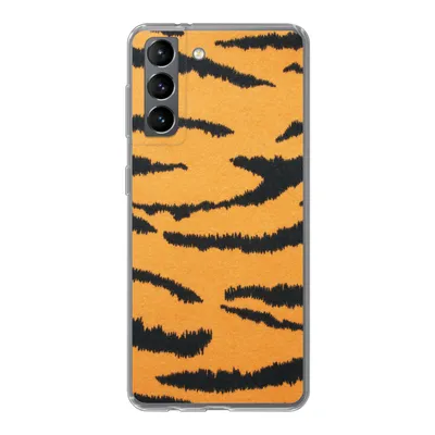 Produktbild von MuchoWow® Handyhülle Schutzhülle Hülle für Samsung Galaxy S21 Tigerdruck - Braun - Orange Silikon Softcase Handy Hülle - Softcase