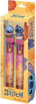 Image de Pack de 2 stylos Stitch en 10 couleurs vives