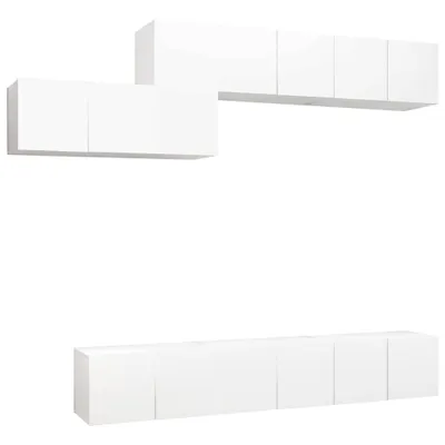 Produktbild von vidaXL 7-tlg. TV-Schrank-Set Weiß Holzwerkstoff