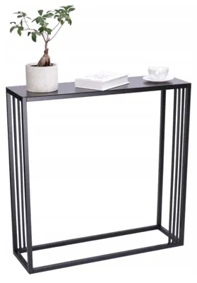 Produktbild von Anwicar Schmaler Konsolentisch Flurtisch Schwarz 80x20,5x10 cm