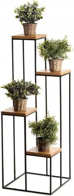 Obrázek produktu pro Howhomely Flower Stool Metal Black 110 cm - kvìtinový stojan vysoký se 4 policemi