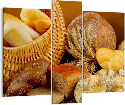 Produktbild von Bild auf Leinwand - Leinwandbild - Bäckerei Brot Essen - 95x80cm - Wand Bild - Wanddeko - Wandbilder - Leinwanddruck - Bilder - Kunstdruck - Wanddekoration - Leinwand bilder - Wandkunst - CB95x80-2309