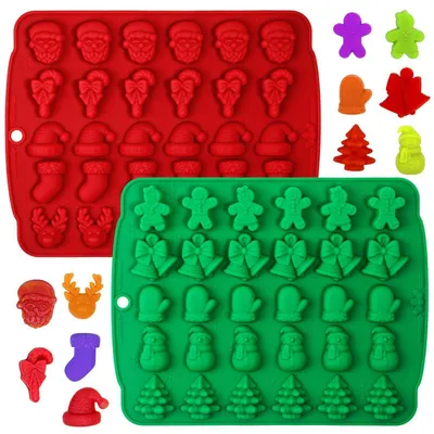 Produktbild von Silikon-Pralinenform Weihnachten 2 Stück für Schokolade & Süßigkeiten