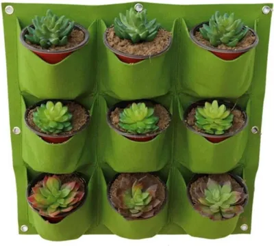 Produktbild von Jumada's - Pflanztasche zum Aufhängen – Pflanztasche zum Aufhängen – Gemüsegarten/Blumen und Pflanzen – 9 Fächer – 50 x 50 cm