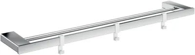 Produktbild von EMCO Doppelbadetuchhalter LOFT 3 abnehmbare Haken weiß 842 mm chrom
