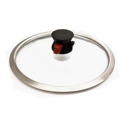 Produktbild von Universal Glasdeckel Ø 26 cm Edelstahlrand mit automatischen Dampfventil Topfdeckel Kochtopfdeckel Pfannendeckel