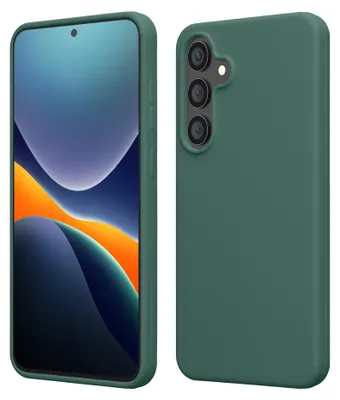 Produktbild von kwmobile Handyhülle für Samsung Galaxy S24 FE Hülle - Case Silikon - Kabelloses Laden - Schutzhülle Cover in Tannengrün