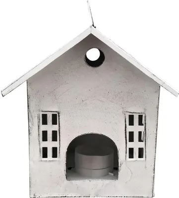 Produktbild von Windlichter Häuschen Haus Fenster Laterne weiß 15 cm