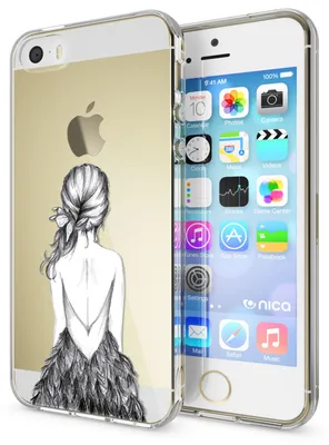 Produktbild von iPhone SE 5 5S Hülle Handyhülle von NALIA, Slim Silikon Motiv Case Schutzhülle Bird Princess
