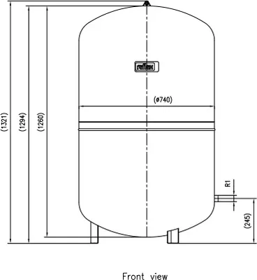 Produktbild von Reflex Membran-Druck-Ausdehnungsgefaess 500l Reflex, 1,5 bar, nach DIN 4751