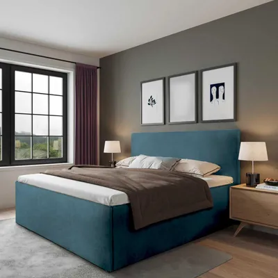 Produktbild von Polsterbett Gent Blau 140 x 200 x 40 cm Stauraum Ohne Matratze und Lattenrost
