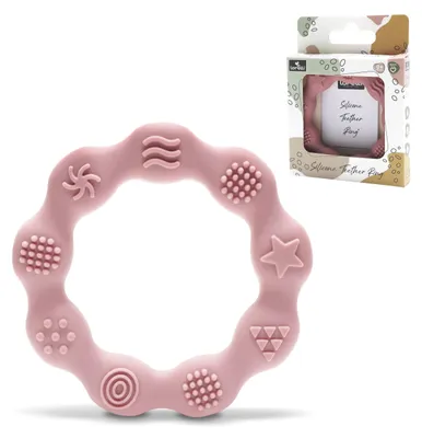 Obrázok produktu pre Lorelli Silicone Teether RING silikónové hryzátko pre bábätká od 0+ mesiacov BPA free do umývačky sterilizovateľné na zúbkovanie