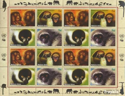 Produktbild von Briefmarken UNO - Genf 2007 Mi 561-564Klb Kleinbogen (kompl.Ausg.) postfrisch Primaten