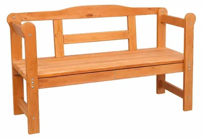 Produktbild von Gartenbank Holz 118 cm – 2 Sitzer – imprägniert – wetterfest – Massiv Kiefer – mit Rückenlehne & Armlehnen – stabil
