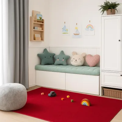 Produktbild von Velours Kinderteppich Joy Kids Rot, Größe:400x500 cm