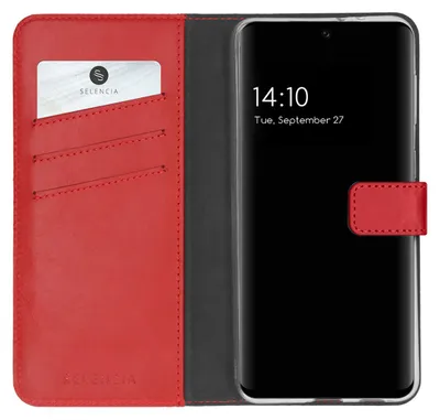 Immagine prodotto di Custodia a libro in vera pelle Selencia per Samsung Galaxy A32 (4G) - Rosso