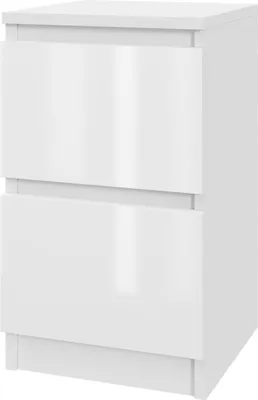 Produktbild von Nachttisch AVEN 30 cm - 2 Schubladen - Weiß lackiert - Schlafzimmer, Kinderzimmer - Beistelltische - Weiß
