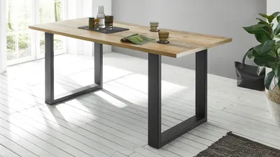 Produktbild von Esstisch Sherwood 03 Old Style hell und anthrazit 180x80 cm