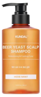 Zdjęcie produktu dla Kundal Beer Yeast Scalp Shampoo - Piwno-drożdżowy szampon do włosów HERB MINT - 500 ml