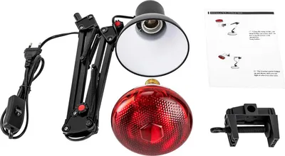 Produktbild von Infrarotlampe - E27 Wärme-/Therapielampe - 360° Verstellbar - Wechselstrom - Eisen - Schwarz