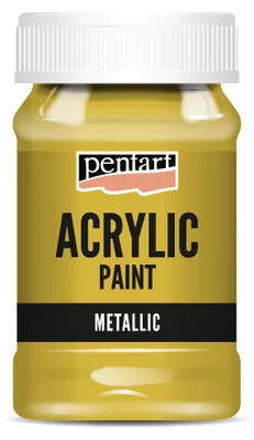 Zdjęcie produktu dla Metaliczna farba akrylowa Pentart 100 ml - antique gold