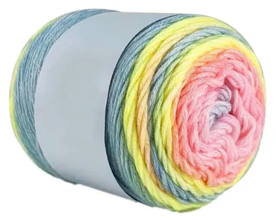 Immagine prodotto di Filato per uncinetto, sfumatura di colore, cotone/acrilico, 2 gomitoli da 100g ciascuno, colore rosa, adatto ai principianti