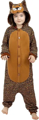 Produktbild von Leoparden Onesie Faschingskostüm Kinder Karneval Kindergröße: 122-128