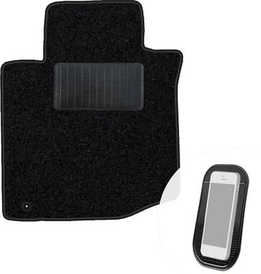 Produktbild von moto-MOLTICO Fahrer Fußmatte Auto Velours Fahrerseite Autoteppiche Schwarz Fahrermatte 1-teilig passend für Toyota Aygo I 2005-2014