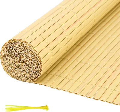 Obrázok produktu pre Aopunly zástena na ochranu súkromia PVC plot vetrolam pre záhradný balkón a terasu, bambus 0,8 x 4 m