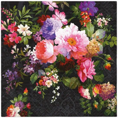 Produktbild von Servietten 33x33 cm - Roses on Velvet