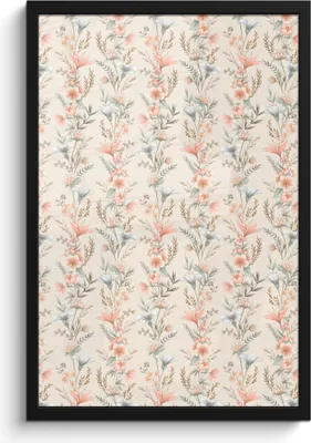 Produktbild von MuchoWow® MuchoWow® Gerahmtes Poster Blumen - Pastell - Farben 40x60 cm - Poster mit zchwarzem Bilderrahmen - Papierdruck - Wandbilder