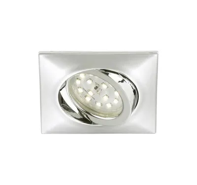 Produktbild von Briloner LED Einbauleuchte Eckig Chrom 5W 400lm 3000K IP23 Schwenkbar 82mm Neu