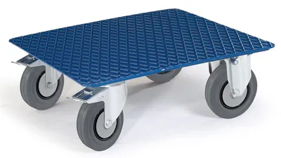 Produktbild von Rollcart Kistenroller Vollgummibereifung 500x500mm Ladefläche Riffelblech