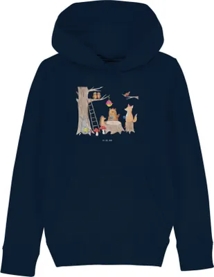 Produktbild von Mr. & Mrs. Panda Kinderpullover Waldtiere Picknick 9-11 Jahre (134/146) - French Navy - Geschenk, Hoodie, Wald, Hase, Fuchs, Eichhörnchen, Sweater, Kapuzenpulli, Pullover