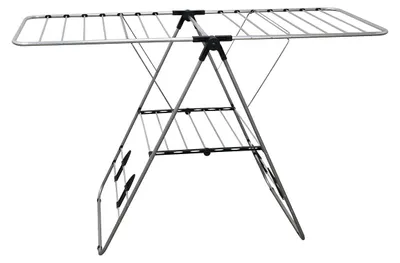 Productafbeelding van Wasrek 15 m, met zijvleugels, aluminium en staal, 145 x 60 x 95 cm, voor wasruimte
