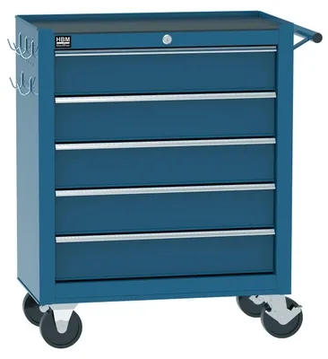 Produktbild von HBM Werkzeugwagen mit 5 Schubladen, 62 cm, blau