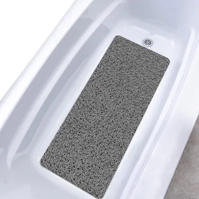 Produktbild von Badewannenmatte rutschfest Duschmatte 100x40cm Grau PVC mit Ablauflöchern Schnell trocknend