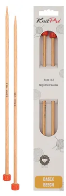 Produktbild von KnitPro Basix Beech Lange Nadeln 12" (30cm) | 5mm