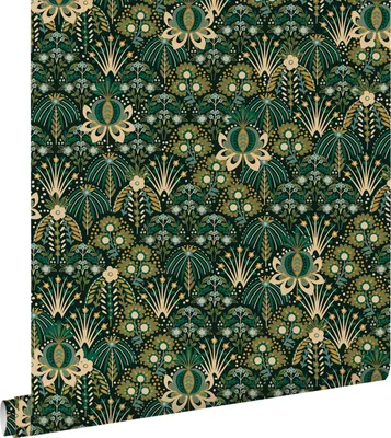 Immagine prodotto di ESTAhome carta da parati fiori vintage in stile art nouveau verde 50 x 900 cm