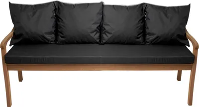 Immagine prodotto di Cuscini per panchina da giardino Nero| Seduta 170x50x7 + schienale 4x 56x50cm| Cuscini per mobili da giardino per 4 persone| Cuscini per altalena da giardino