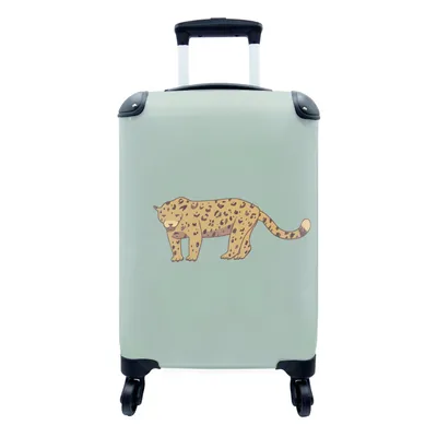 Obrázok produktu pre Kufrík Ručná batožina na kolieskach Malý cestovný kufor so 4 kolieskami Leopard - Deti - Zelená - Chlapci - Modrá - Deti - Veľkosť kabíny < 55x40x23